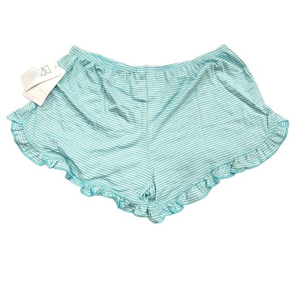 New Nordstrom’s B.P. Teal Angel Striped Ruffled Pajama Shorts  XS - Picture 5 of 8